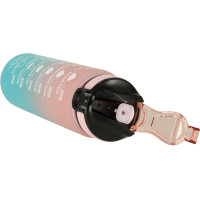 Láhev na vodu 1l - růžová/tyrkysová