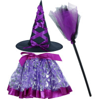 Karnevalový kostým Čarodějnice - 3 kusy - fialový