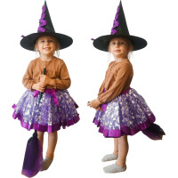 Karnevalový kostým Čarodějnice - 3 kusy - fialový