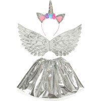 Karnevalový kostým Jednorožec - stříbrný