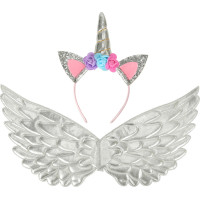 Karnevalový kostým Jednorožec - stříbrný