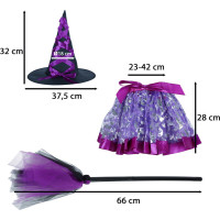Karnevalový kostým Čarodějnice - 3 kusy - fialový