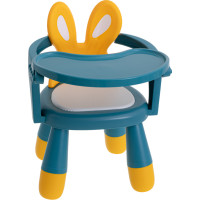 Dětská jídelní židlička Králíček - modrá/žlutá
