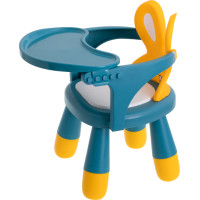 Dětská jídelní židlička Králíček - modrá/žlutá