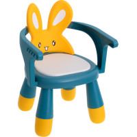 Dětská jídelní židlička Králíček - modrá/žlutá