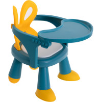 Dětská jídelní židlička Králíček - modrá/žlutá