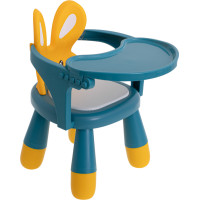 Dětská jídelní židlička Králíček - modrá/žlutá