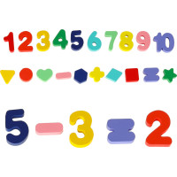 Dřevěná Montessori vkládačka s tvary a čísly 3v1