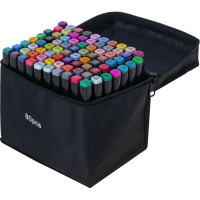 Oboustranné lihové fixy v pouzdře 80 ks + stojan