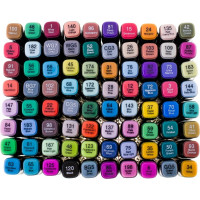 Oboustranné lihové fixy v pouzdře 80 ks + stojan