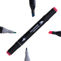 Oboustranné lihové fixy v pouzdře 80 ks + stojan