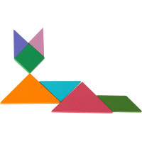 Dřevěný magnetický tangram