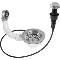 Bruckner Dřezová výpust 6/4", s přepadem a ovládáním, nerez 155.122.1