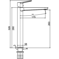 Aqualine FLERY stojánková umyvadlová baterie vysoká, chrom FY006
