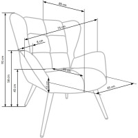 Křeslo ORION - čalouněné - béžové/černé