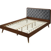 Čalouněná postel CHARLEY 200x140 cm - šedá/ořech