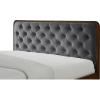 Čalouněná postel CHARLEY 200x140 cm - šedá/ořech