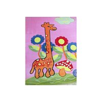 Dětský koberec Žirafa - růžový