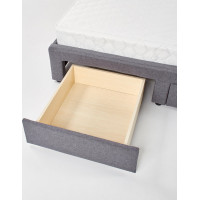 Postel z masivu se šuplíky BETY 200x160 cm - čalouněná - šedá