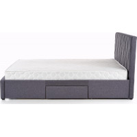 Postel z masivu se šuplíky BETY 200x160 cm - čalouněná - šedá