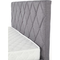 Postel z masivu se šuplíky BETY 200x160 cm - čalouněná - šedá