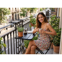 Závěsný stolek na balkon ARETTO - černý