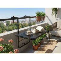 Závěsný stolek na balkon ARETTO - černý