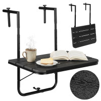 Závěsný stolek na balkon ARETTO - černý