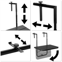 Závěsný stolek na balkon ARETTO - černý