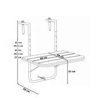 Závěsný stolek na balkon ARETTO - šedý