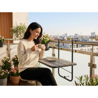 Závěsný stolek na balkon ARETTO - šedý