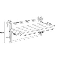 Závěsný stolek na balkon AGATTI BIS STONEWOOD - šedý