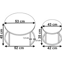 Konferenční stolek GALEN SMALL - grafitový mramor/černý