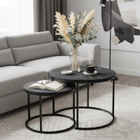 Konferenční stolek GALEN SMALL - grafitový mramor/černý