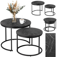 Konferenční stolek GALEN SMALL - grafitový mramor/černý