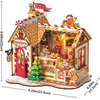 RoboTime 3D dřevěná skládačka Miniatura domečku Perníková chaloupka