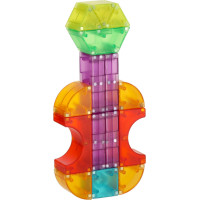 Svítící LED magnetická 3D stavebnice - 134 prvků