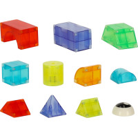 Svítící LED magnetická 3D stavebnice - 32 prvků