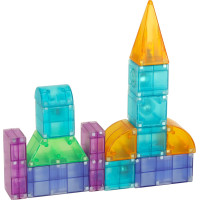 Svítící LED magnetická 3D stavebnice - 64 prvků