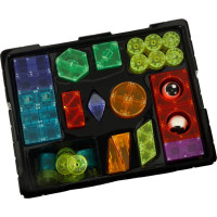 Svítící LED magnetická 3D stavebnice - 64 prvků