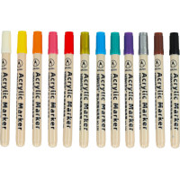 Akrylové voděodolné DIY popisovače - 12 ks