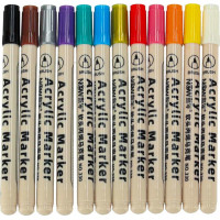 Akrylové voděodolné DIY popisovače - 12 ks