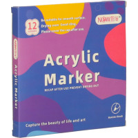 Akrylové voděodolné DIY popisovače - 12 ks