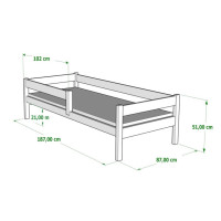 Dětská postel z masivu PAVLÍK 2 - 180x80 cm