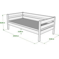 Dětská postel z masivu KARAS 2 - 180x90 cm
