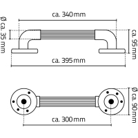 Ridder Pevnostní madlo plastové, 300mm, černá A1013010