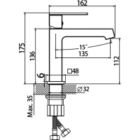 Sapho KRONY stojánková umyvadlová baterie, zlato mat GJ002GB