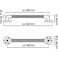 Ridder Pevnostní madlo plastové, 450mm, černá A1014510