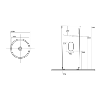 Kerasan THE NEW YORKER keramické umyvadlo volně stojící ke stěně, 40x89x40cm, bílá 564501