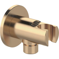 Sapho Držák sprchy kulatý, pevný, s vyústěním, zlato mat 1205-0919